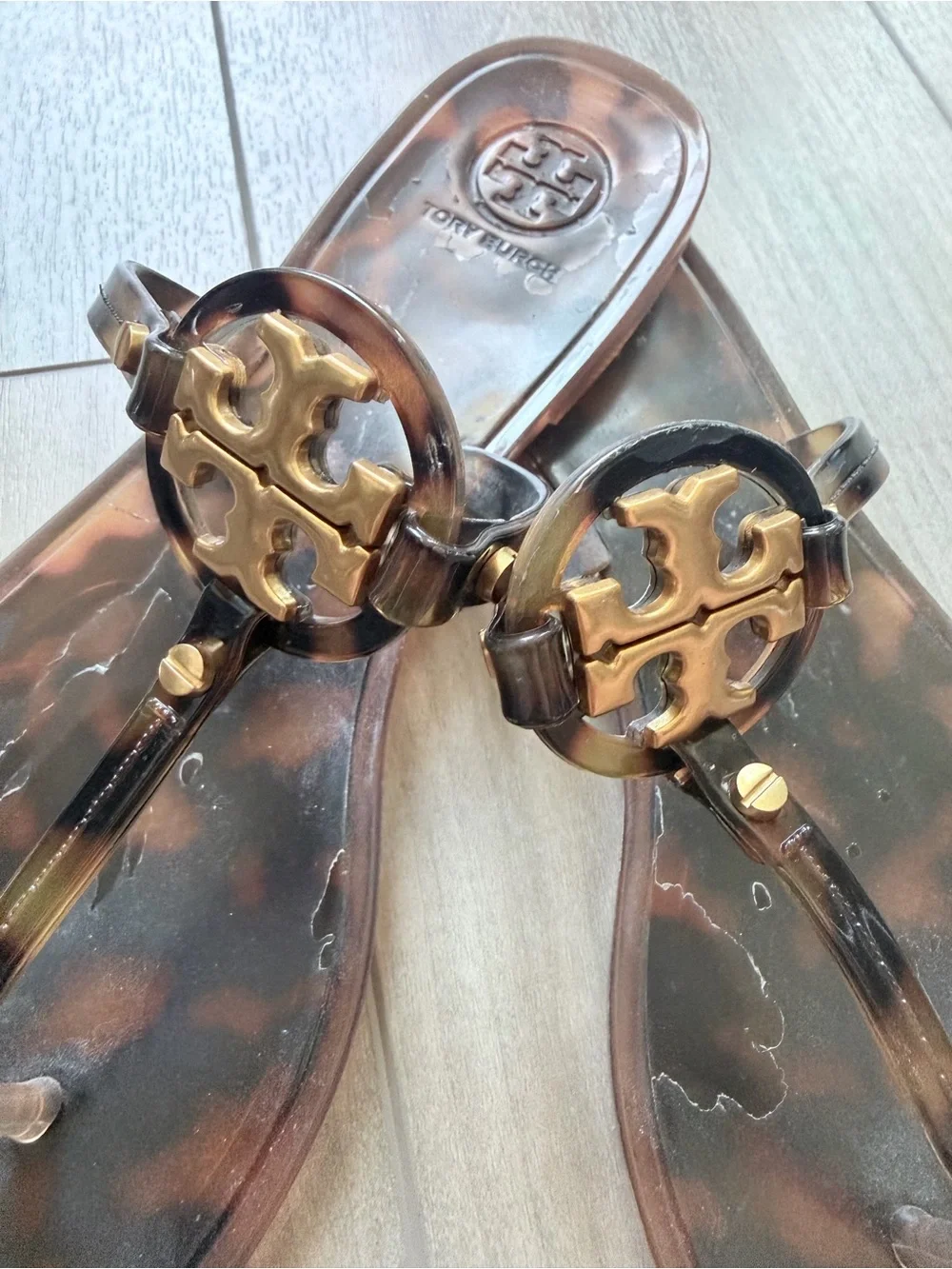Tory Burch Tortoise Mini Miller Jelly Sandals